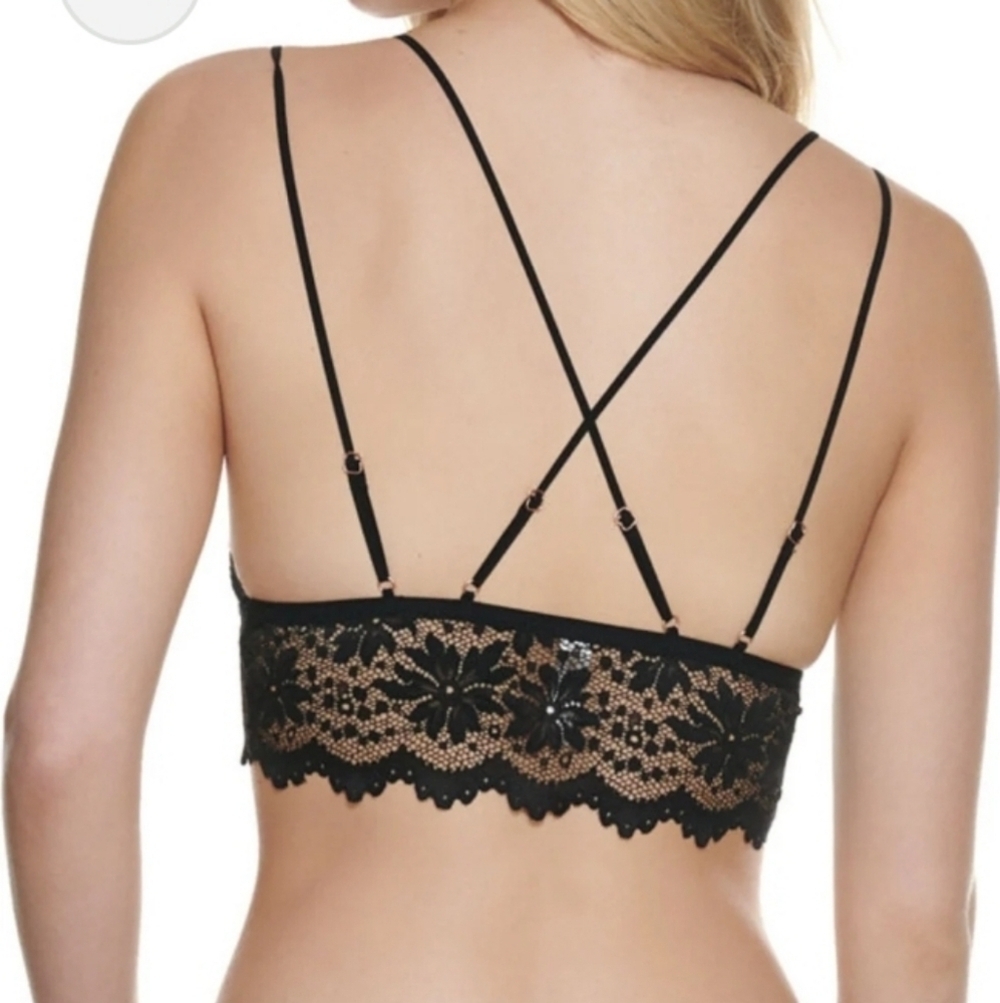 Fornia Black Lace Strappy Bralette - Picture 2 of 5